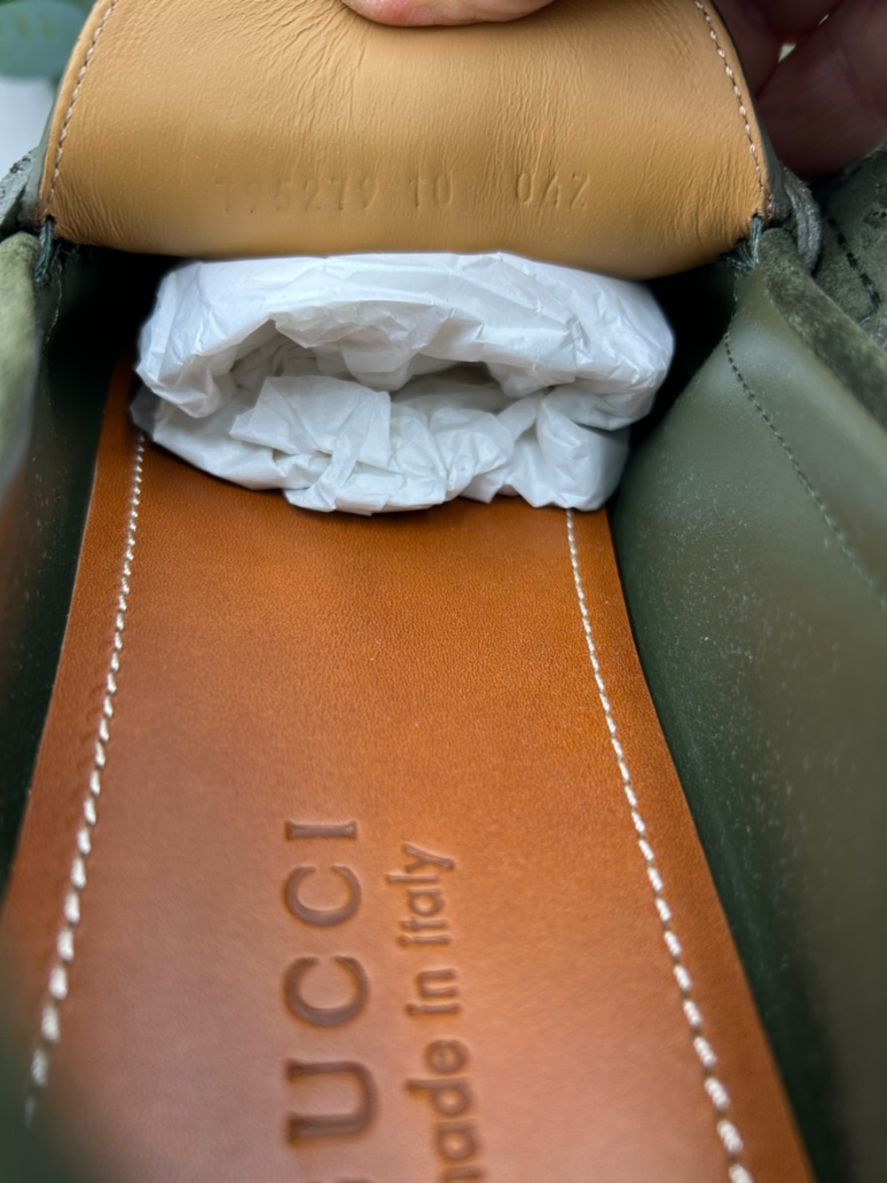Men's Gucci JORDY GUCCISSIMA suede loafers size 10 fits 10.5 US made in Italy - Picture 9 of 10